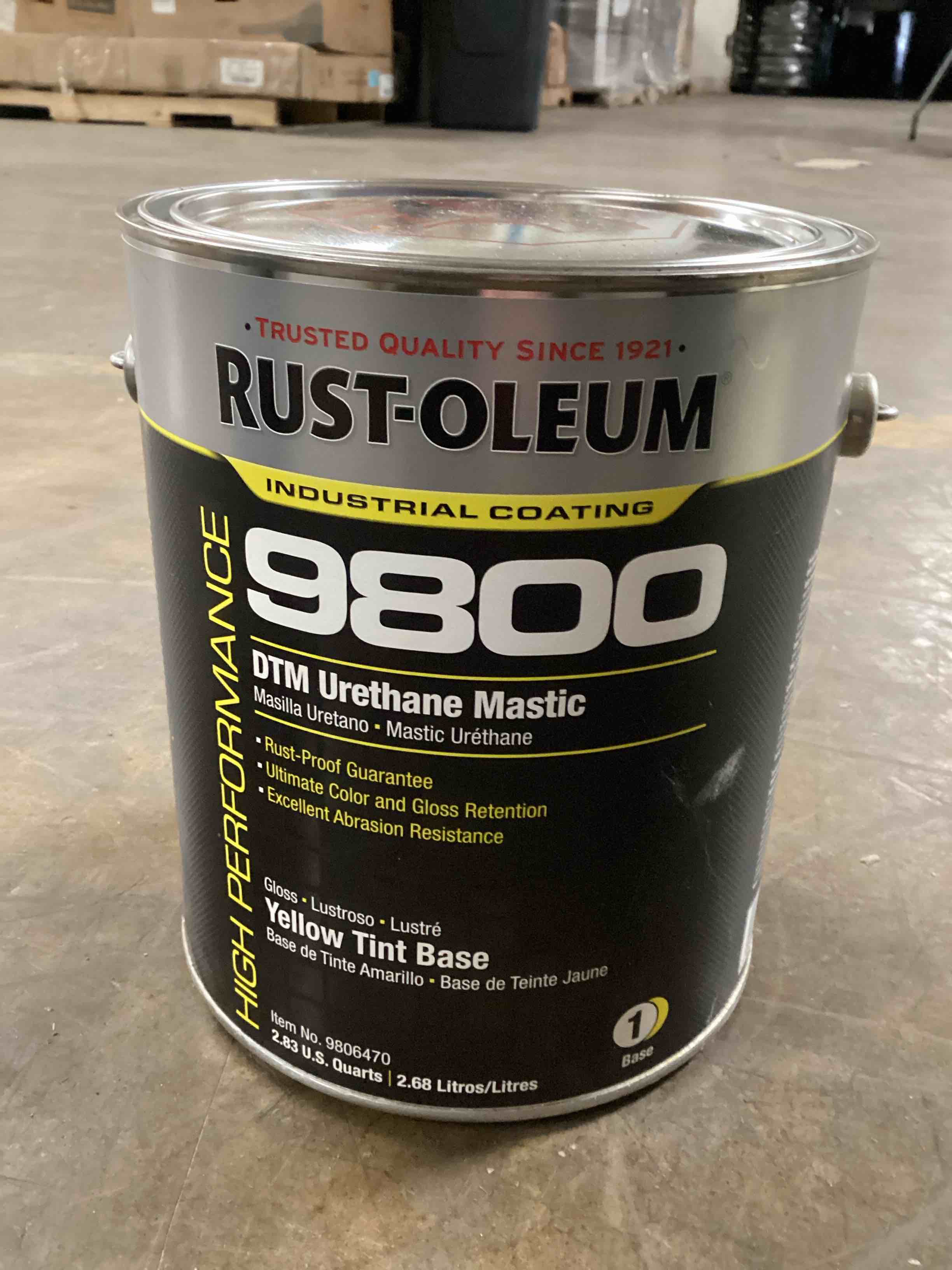 rust-oleum 9800 dtm urethane mastic gloss yellow tint base