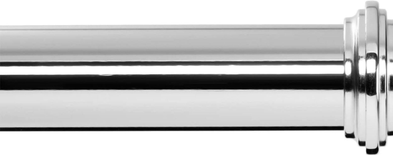 Ivilon Window Curtain Rod Decorative End Cap Design, 1 Inch Rod, 28 to 48 Inch. Chrome 28" to 48" Chrome