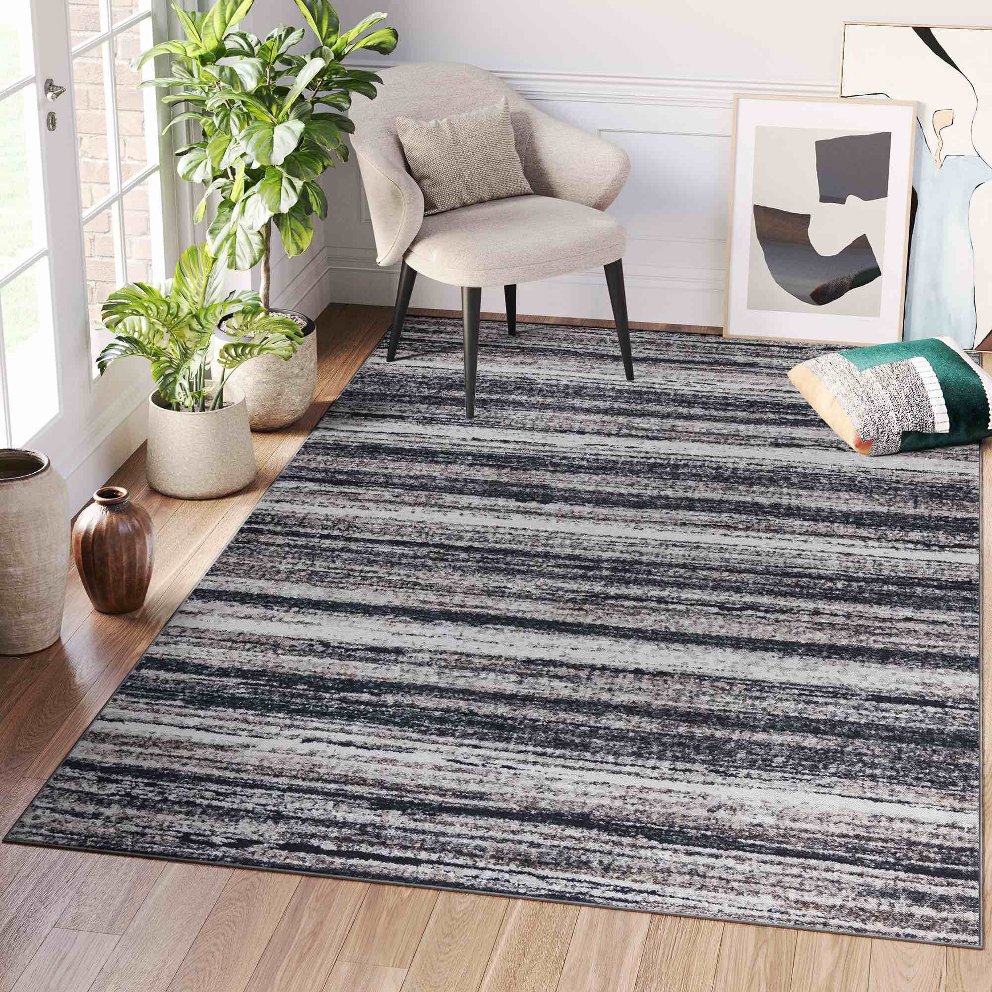 5’ x7’ Area Rug Living Room, Bedroom, Kitchen, Hallway Floor - Easy Care, Washable Area Rug