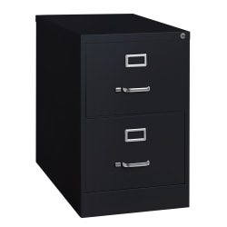 25"D Vertical 2-Drawer Legal-Size File Cabinet, Black