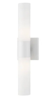 Livex Lighting 10102 Aero 2 Light 5  Wide Commercial Vanity Light - White / Brushed Nickel