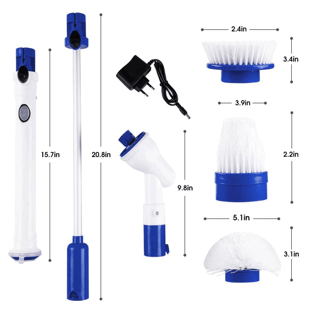 Diamond Shine Turbo Scrubber - Electric Power Scrub Bathrooms  Bathtubs  Tile  Floors - 3 Replaceable Brush Heads