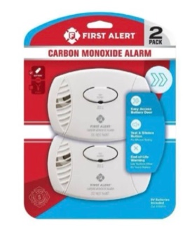 First Alert 2pk CO400CN2 Battery Powered Carbon Monoxide Detector: Best CO Detector, 9-Volt Alkaline Battery Included