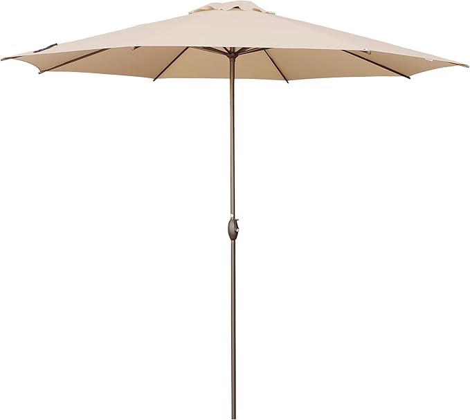 Abba Patio Patio Umbrella Market Outdoor Table Umbrella with Auto Tilt and Crank for Garden, Lawn, Deck, Backyard & Pool, 8 Sturdy Steel Ribs,