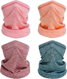 TICONN Neck Gaiter for Kids (4 Pack Heather Color Mixed V2) Face Cover Scarf