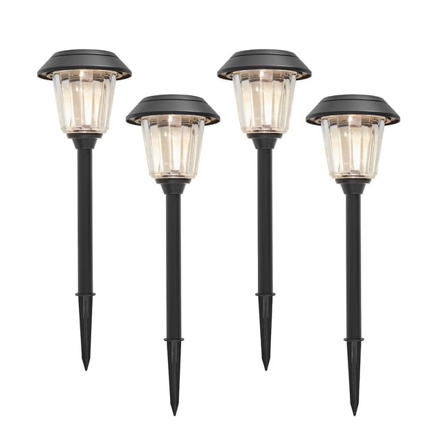 member's mark matte black led solar path lights, 4-pack