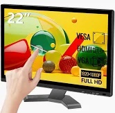22 inch touchscreen monitor, fhd 1080p computer monitor, hdmi vga usb 10-point touch pc display for 