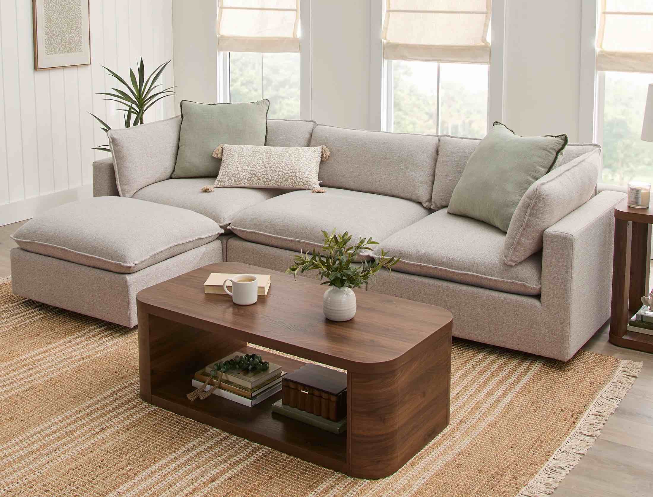 SEE DESCRIPTION Better Homes & Gardens Weston Cloud Modular Sectional Sofa, Heathered Wheat