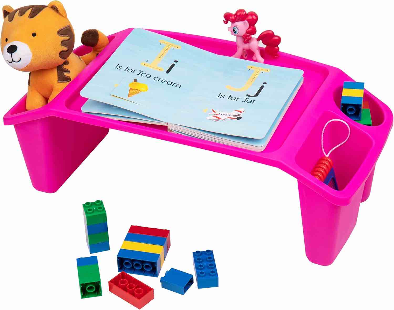 Mind Reader Kids Lap Desk Activity Tray  Drawing  Stackable  Portable  Plastic  Pink