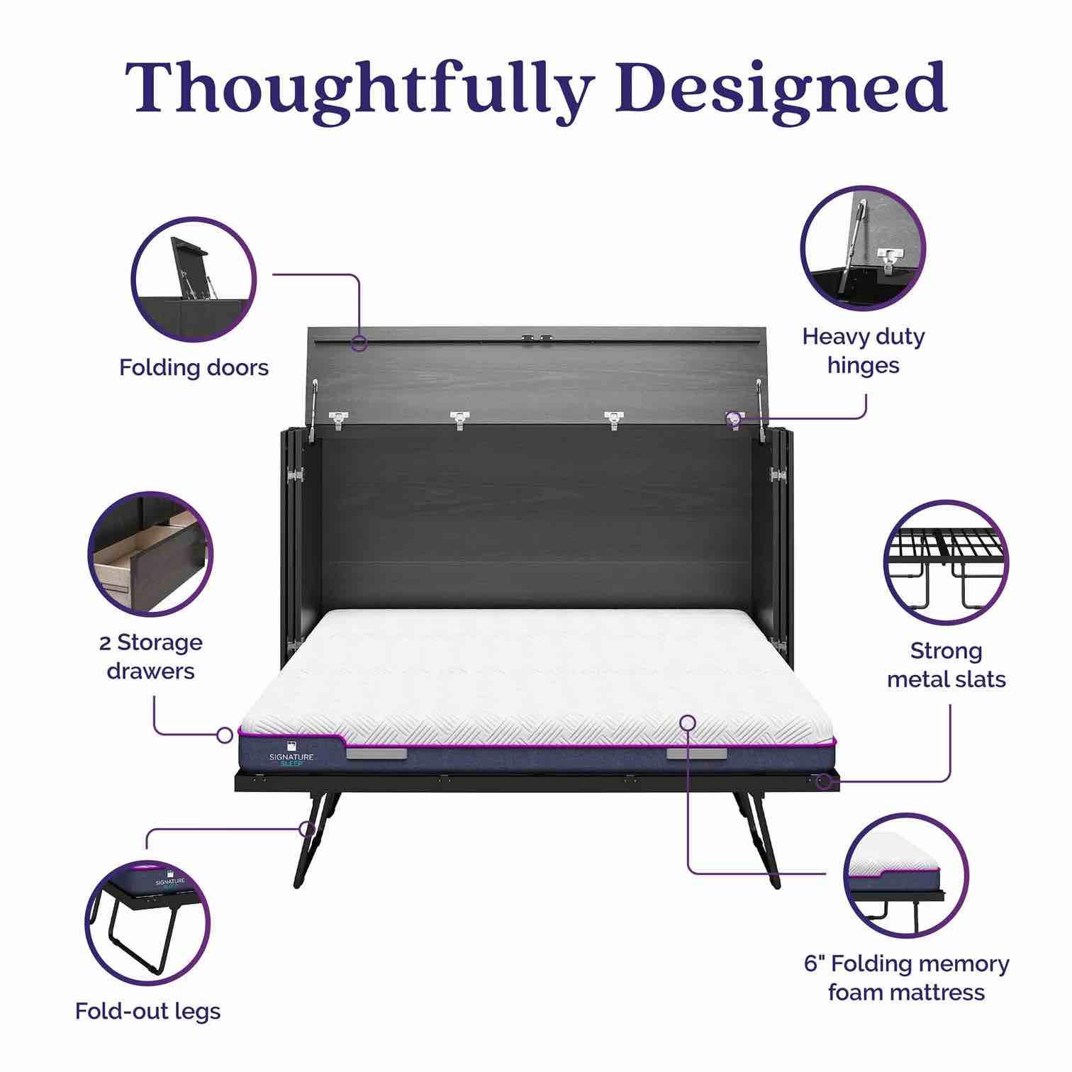 Queen Tri- Fold Memory Foam 6”