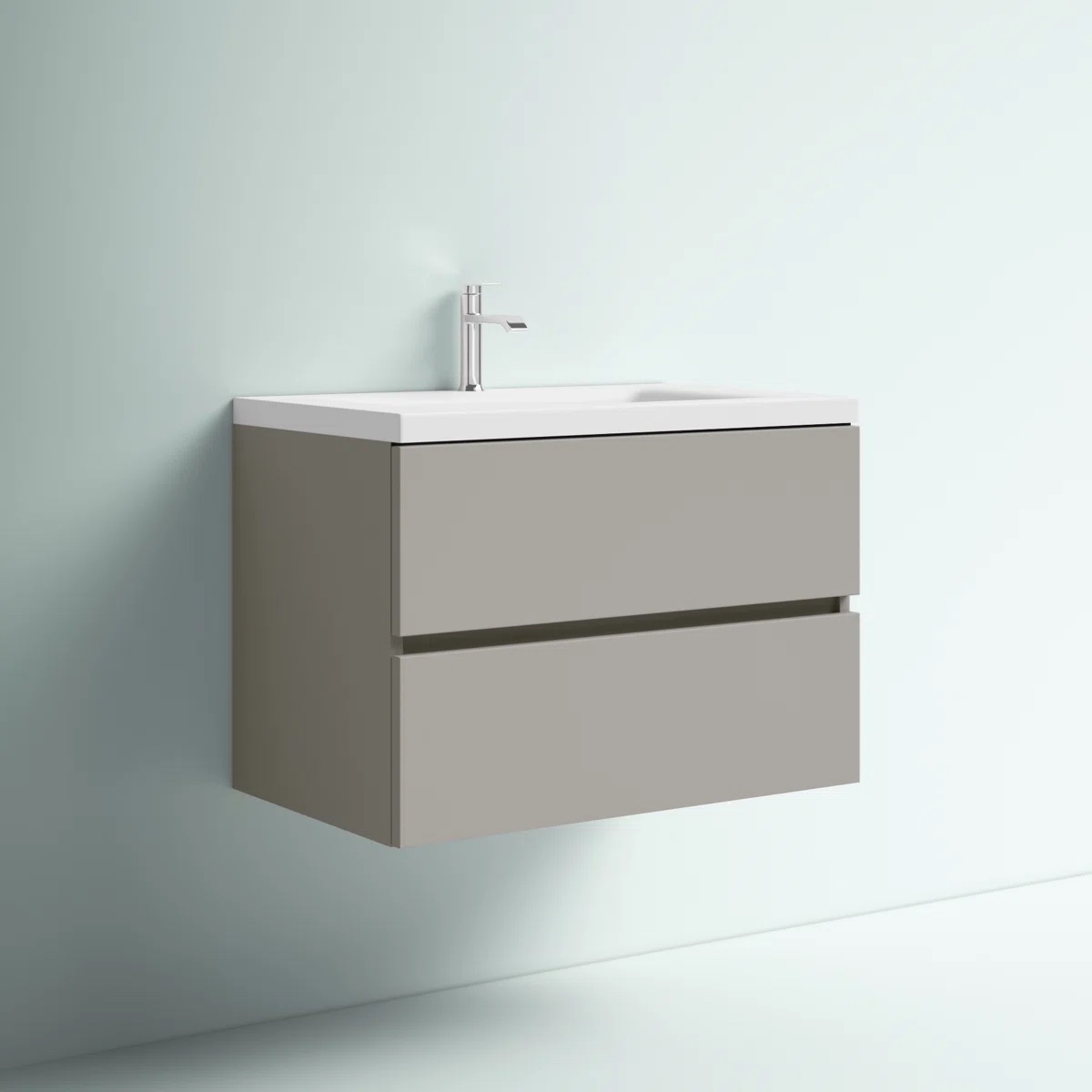 30.5" Wall-Mounted Single Bathroom Vanity With Cultured Marble Top