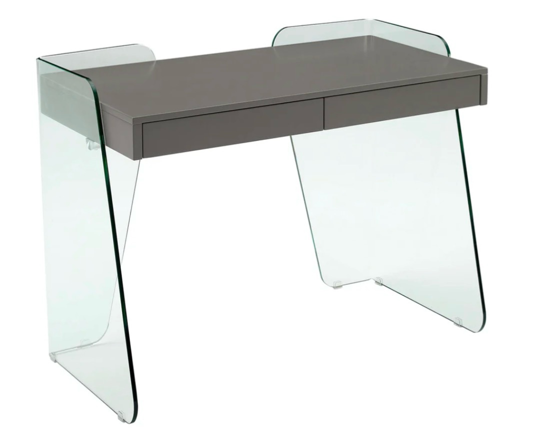 SEE DESCRIPTION Archie Office Desk In Grey High Gloss