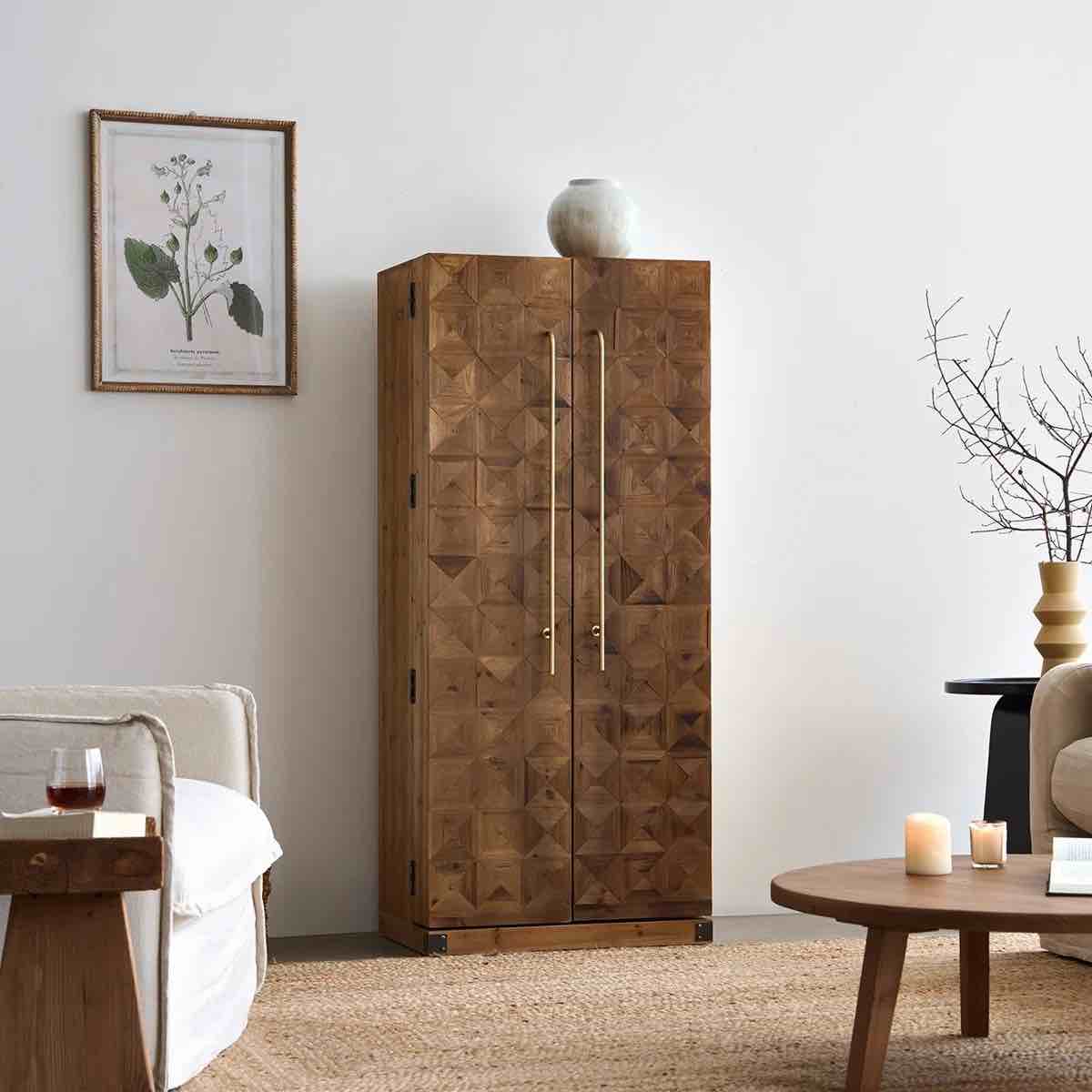 Mahisha Farmhouse 58" Tall Wine Coffee Bar Cabinet with Wine & Glass Rack By Millwood Pines