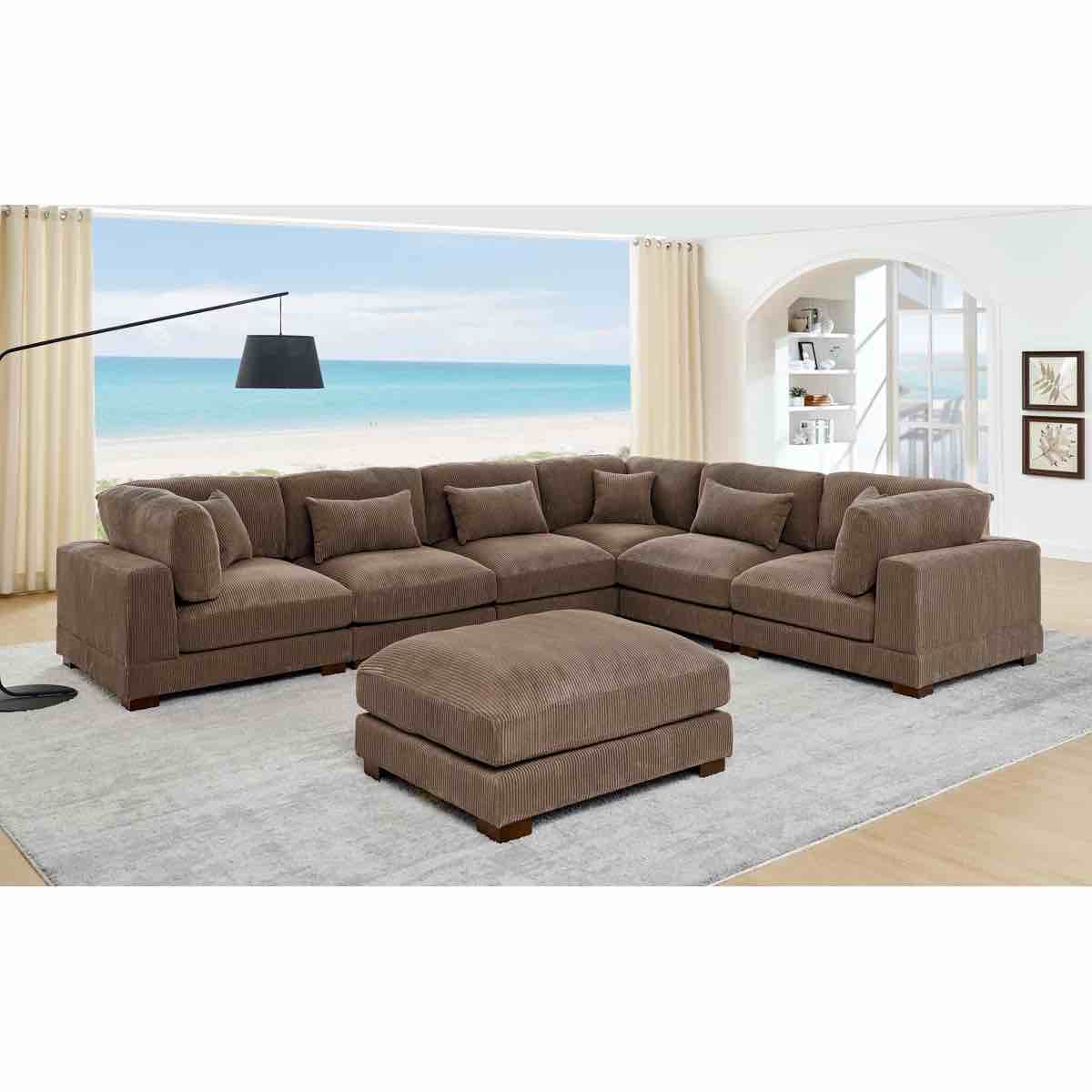SEE DESCRIPTION Arliz 7 - Piece 144" Wide Reversible Modular Corner Sectional with Ottoman By Wade Logan®