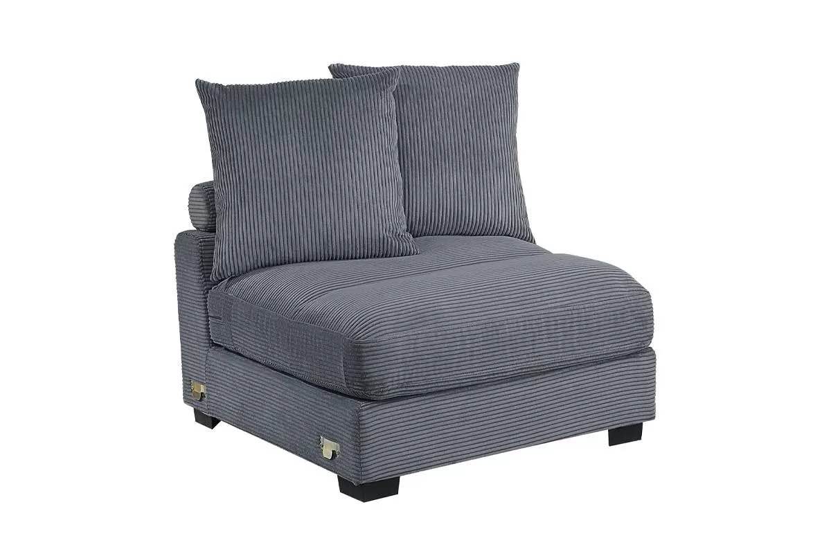 BOBKONA F8593 Armless Chair, Dark Gray