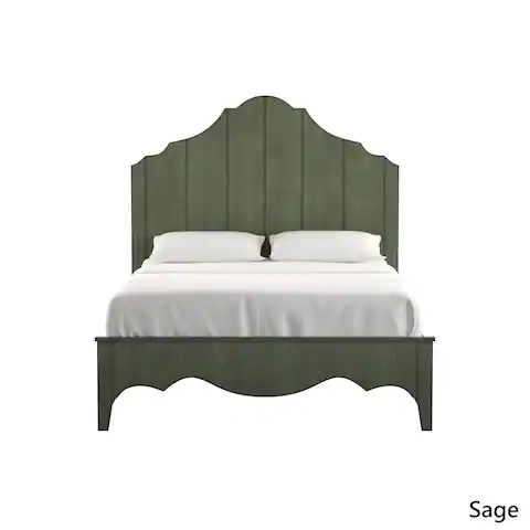 SEE DESCRIPTION 395BQ-3PLAQ Ediline Antique-finish Scalloped Panel Bed by iNSPIRE Q