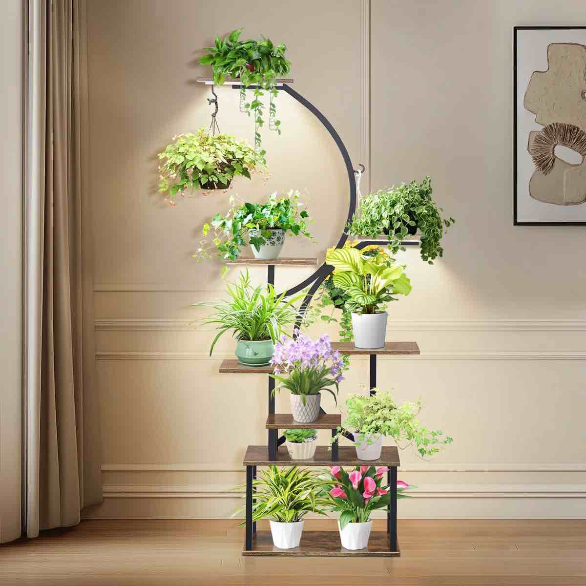Harita 8 Tiered 65“ Tall Plant Stand Indoor with Grow Lights and Remote Control By 17 Stories