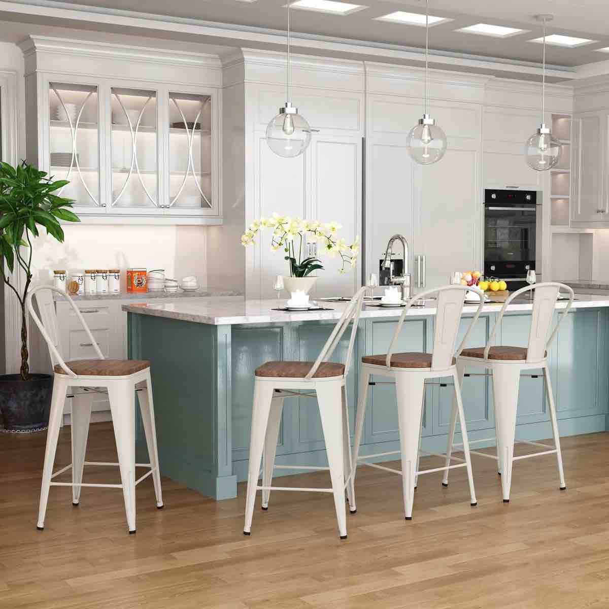 Burney Counter Stool with Metal Frame (Set of 4) By 17 Stories