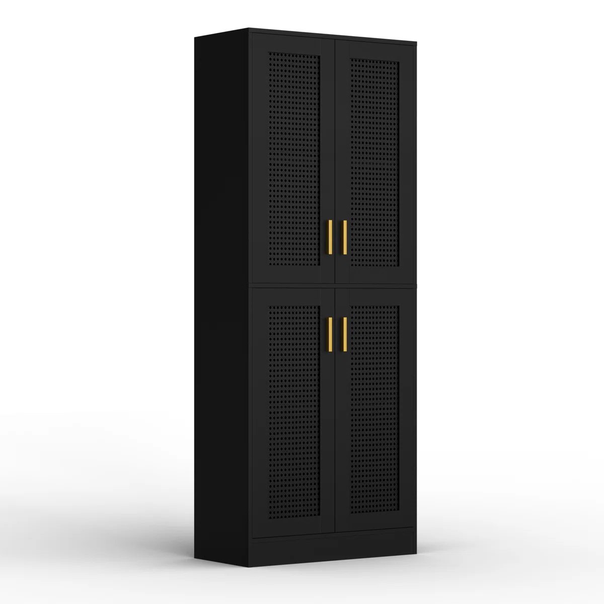 Levenson 70.9"H Kitchen Pantry with Rattan Doors and Adjustable Shelves for Dining Room, Living Room, Laundry, Bathroom By Ebern Designs