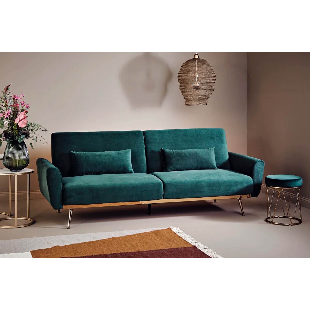 Chillax Gold 83.86" Velvet Square Arm Sleeper Sofa By East Urban Home