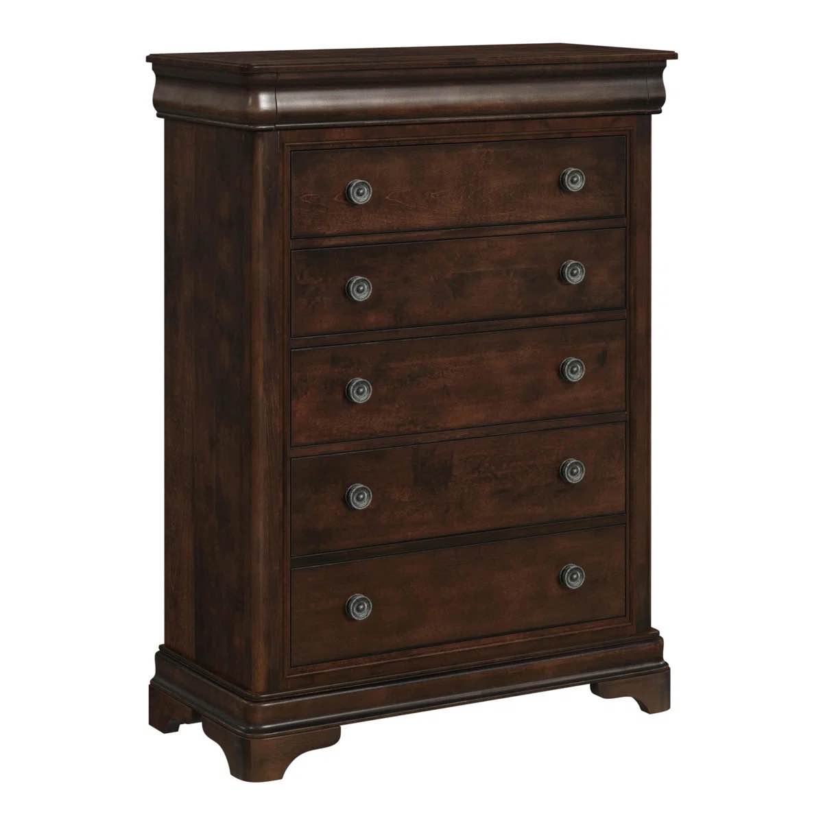 Altigarron Solid Wood 40'' W 5 - Drawer Dresser, Dark Cherry By Lark Manor™