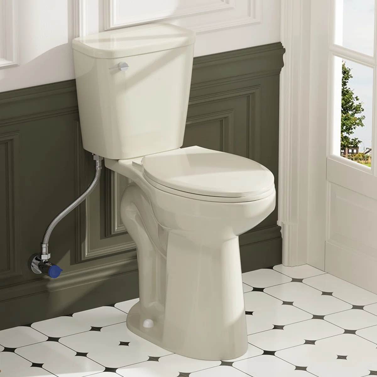 Traditional 21-inch Height Extra Tall Toilet for Bathrooms, Elongated Toilet Seat HT-140-Y By SUPERFLO