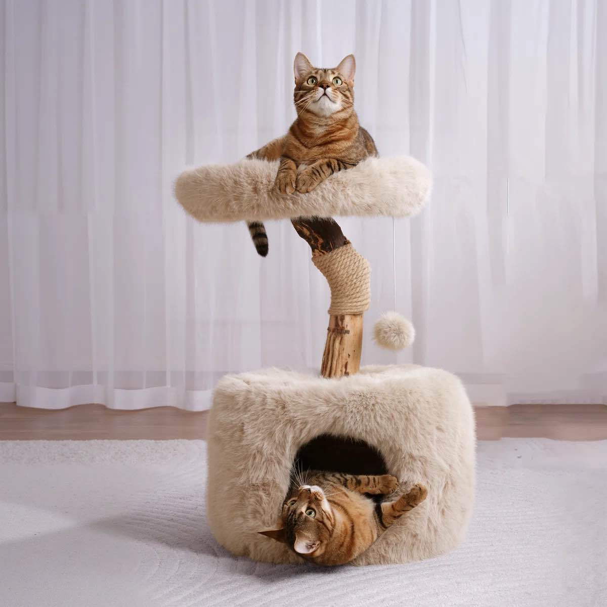 Modern 28.7"H Unique Cat Tree for Big Cats&MaineCoon By Tucker Murphy Pet™