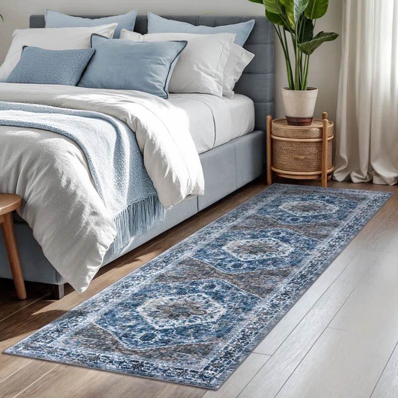 Runner 2' x 7' Jodhveer Area Rug Washable Rug Non-Slip Backing Indoor Rugs by Bungalow Rose