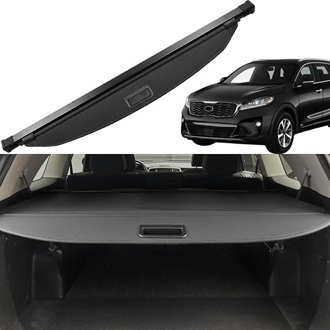 Cargo Cover forRear Trunk Security Shielding Shade - Black