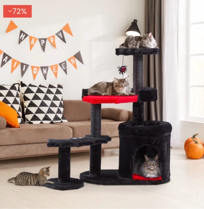 EROMMY Gothic Cat Tree Large And Tall ZZCT012BK