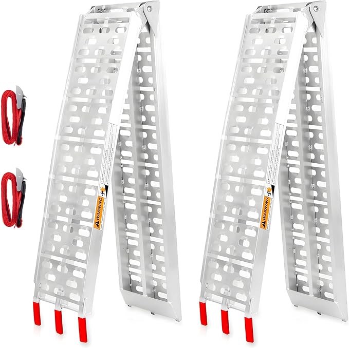 PDFHG2 ATV Ramps Aluminum Folding Loading Ramps 1500Lbs Capacity 7.5Ft,2Pc Lightweight Portable Ramps Truck Ramps Motorcycle Ramps 4 Wheeler Ramps for Pickup Trucks,Trailer,Lawn Mower,Dirt Bike.