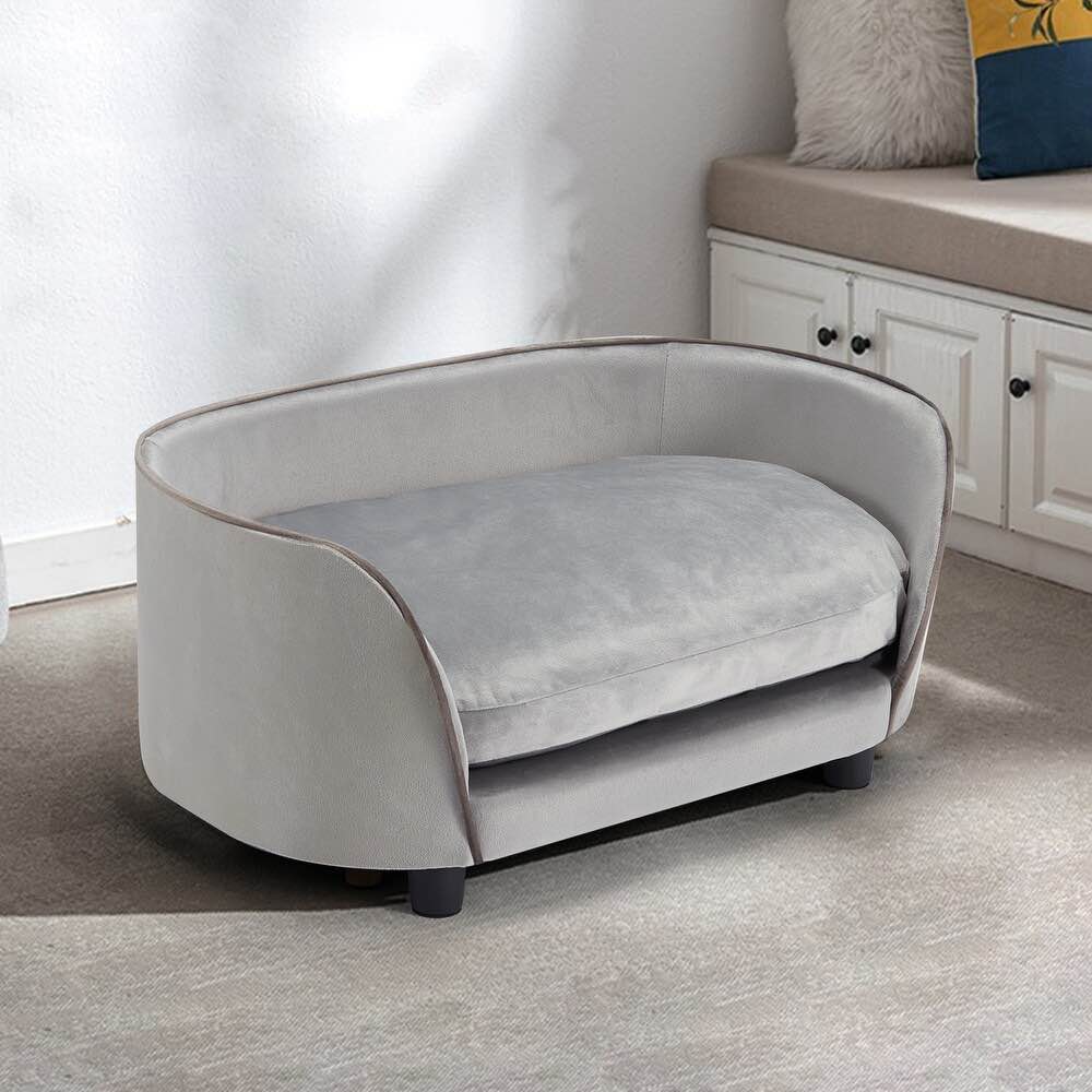 Modern Pet Sofa Bed for Small to Medium Dogs & Cats, Comfortable Couch with Removable Washable Cushion