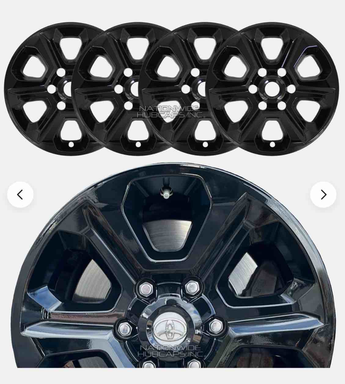 for 2014-2021 Toyota 4 Runner SR5 17" Black Wheel Skins Hub Caps Full Rim Covers