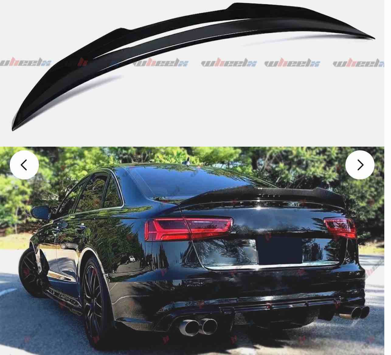FOR 2012-18 AUDI A6 S6 C7 C7.5 PSM HIGH KICK GLOSSY BLACK TRUNK SPOILER WING LIP