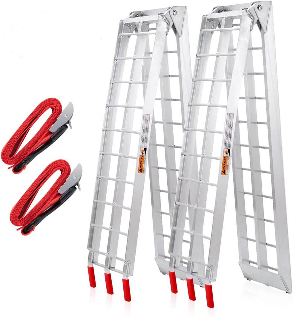 PDFHG2 ATV Ramps Aluminum Folding Loading Ramps 1500Lbs Capacity 7.5Ft,2Pc Lightweight Portable Ramps Truck Ramps Motorcycle Ramps 4 Wheeler Ramps for Pickup Trucks,Trailer,Lawn Mower,Dirt Bike.