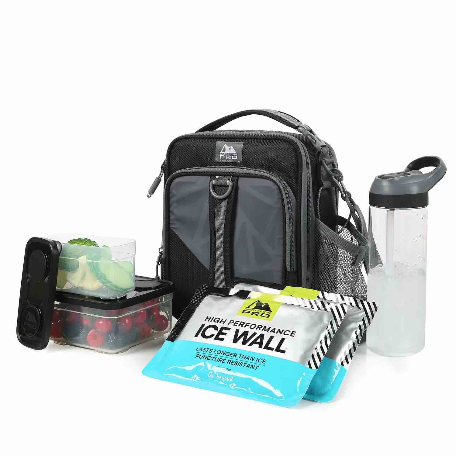 Arctic Zone Pro Expandable Lunch Bag, Black Color