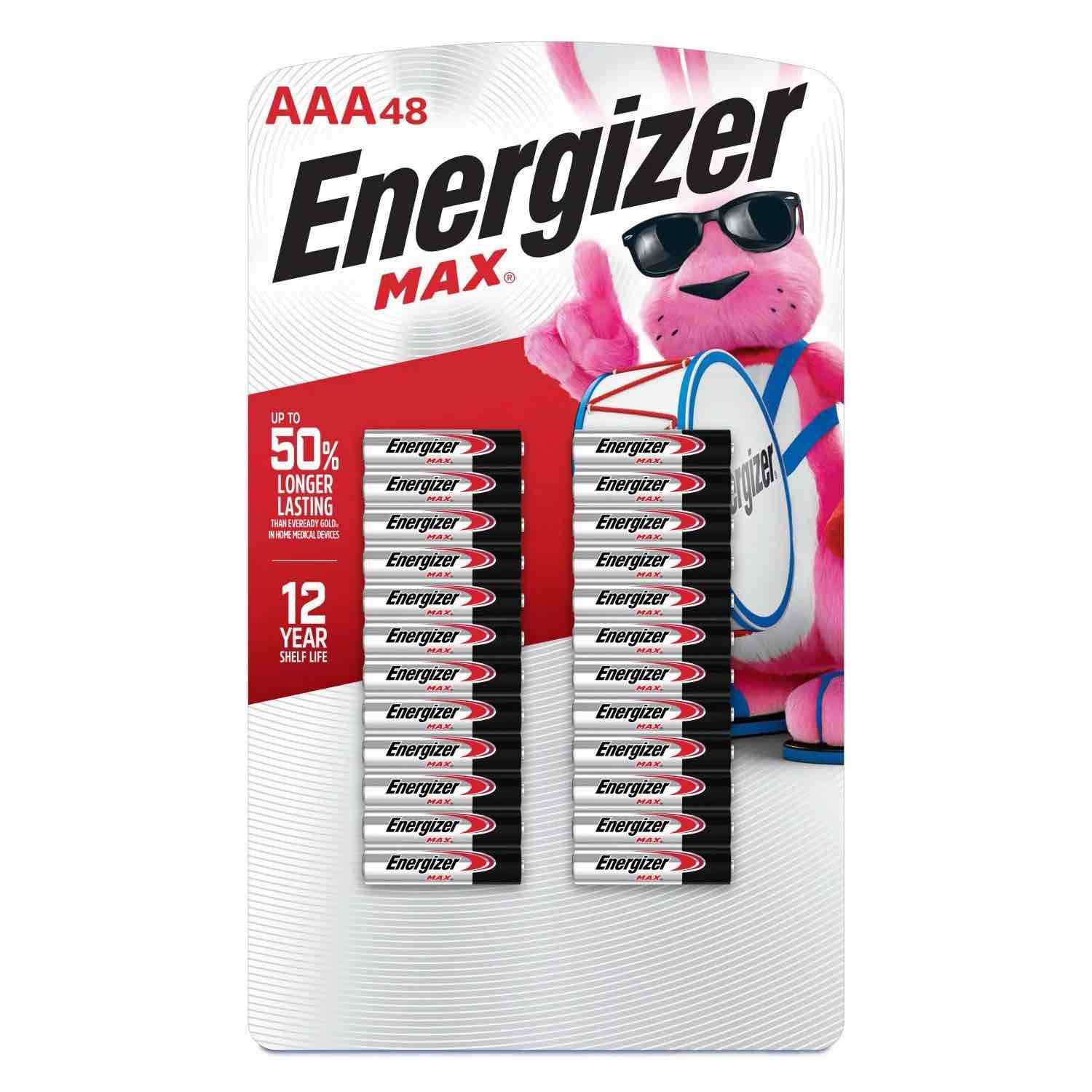 Energizer MAX Alkaline AAA Batteries (Pack of 48)