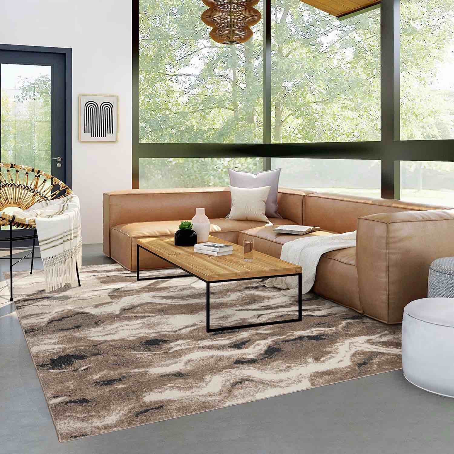 Tuscany Callisto Grey Area Rug, 7'10"x10' Rodos Beige