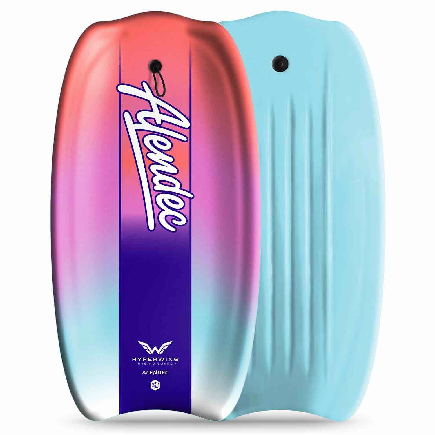 Alendec Hyperwing Hybrid Water Snow Board Sled, 42.5" with Coil Leash, Pink 