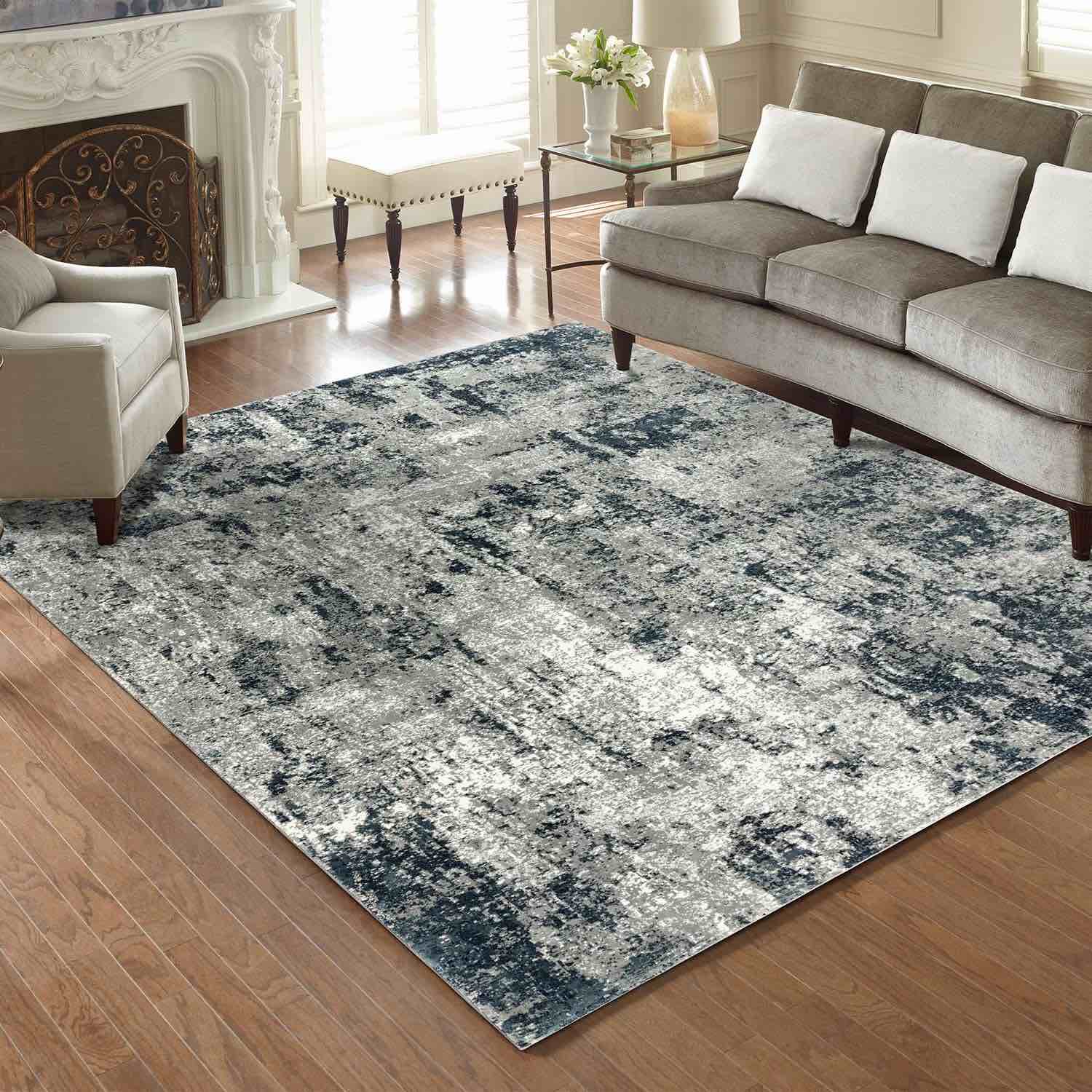 G19569 Gertmenian Majestic Roanne Transitional Area Rug, Roanne Blue 6Ft 6in X 9ft 6in