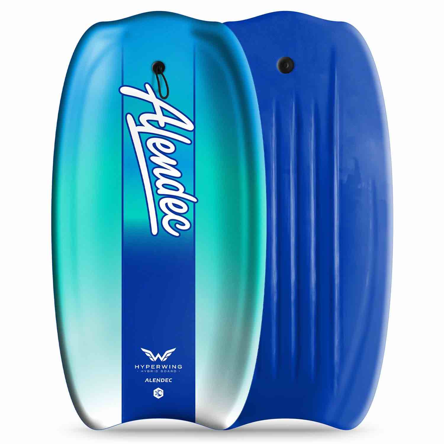 Alendec Hyperwing Hybrid Water Snow Board Sled, 42.5" with Coil Leash, Blue