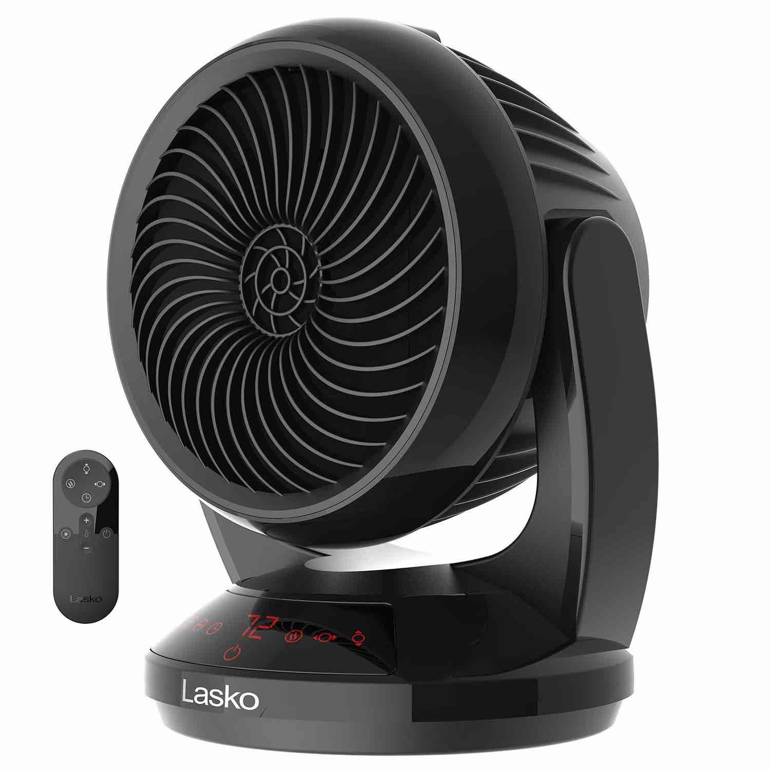 Lasko CS12350 Whirlwind Heat Orbital Oscillation Ceramic Space Heater With Remote, Black
