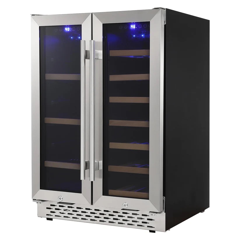 30 inch CB120 Dual Zone Wine and Beverage Fridge with French Door