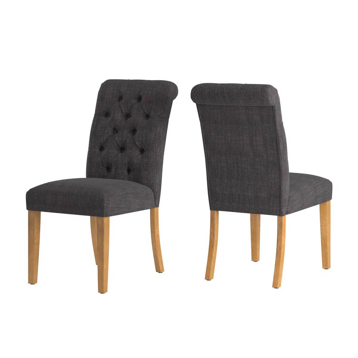 Ameriga 20'' H Tufted Upholstered Side Chair (Set of 2) Dark Grey By Lark Manor™