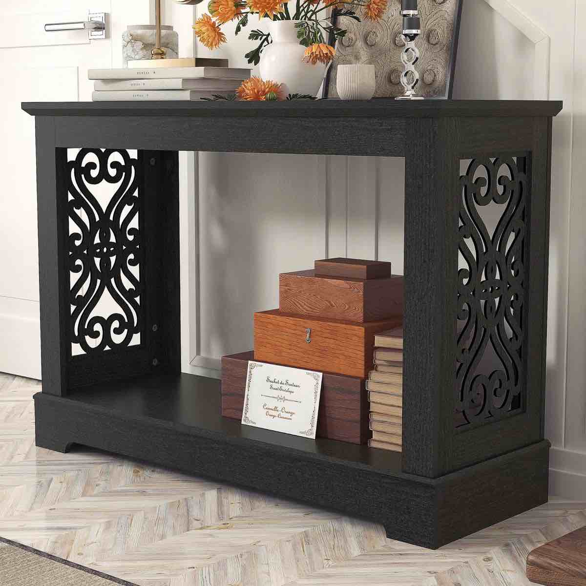 Korbin 42'' Console Table, Black Oak By Millwood Pines