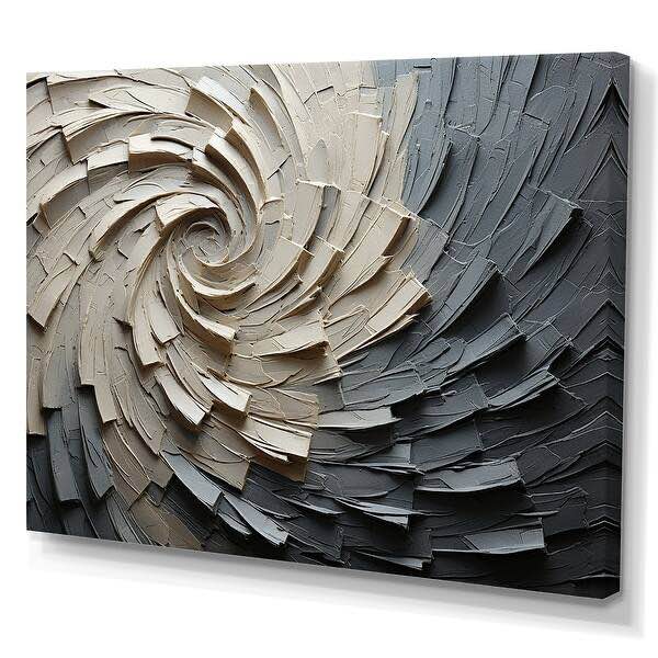 PT106124-44-34 Designart "Grey Beige Meditative Movement III" Abstract Spirals Wall Art