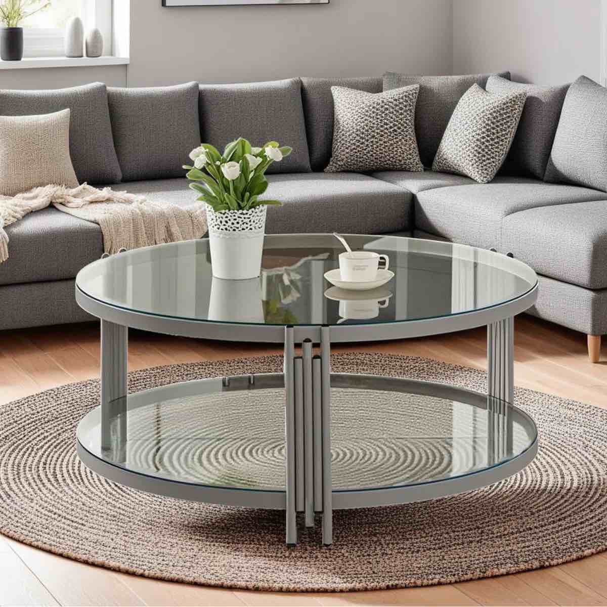 Breannon Glass Top Coffee Table, Grey By Wrought Studio™