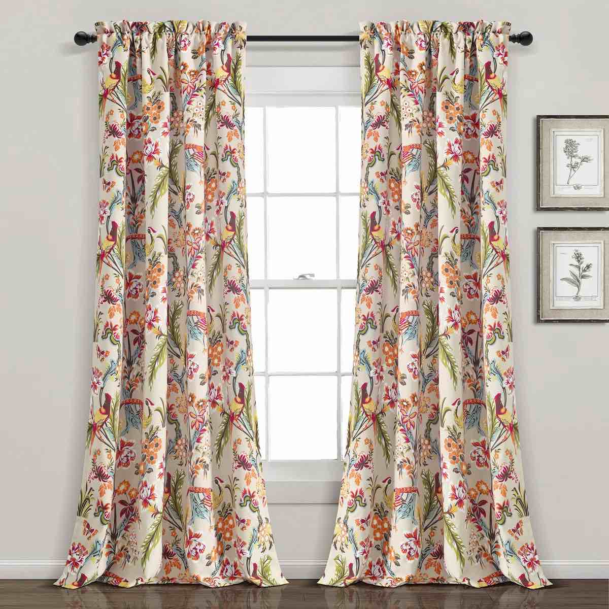 Dolores Polyester Room Darkening Curtain Pair (Set of 2) 52"W x 108"L By Lush Decor