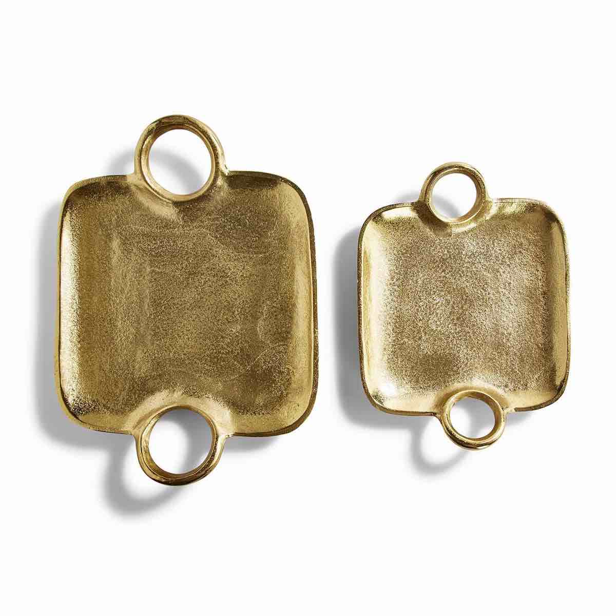 Metropolitan Set Of 2 Decorative Gold Tray With Handles
