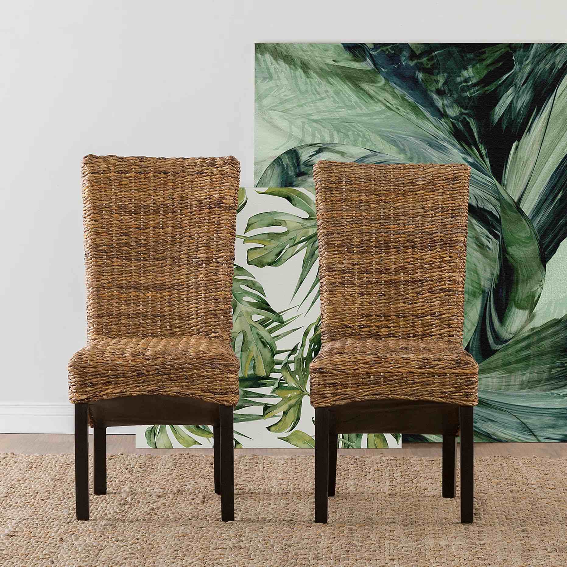 Jim Side Chair in Rattan Abaca (Set of 2) By Three Posts™